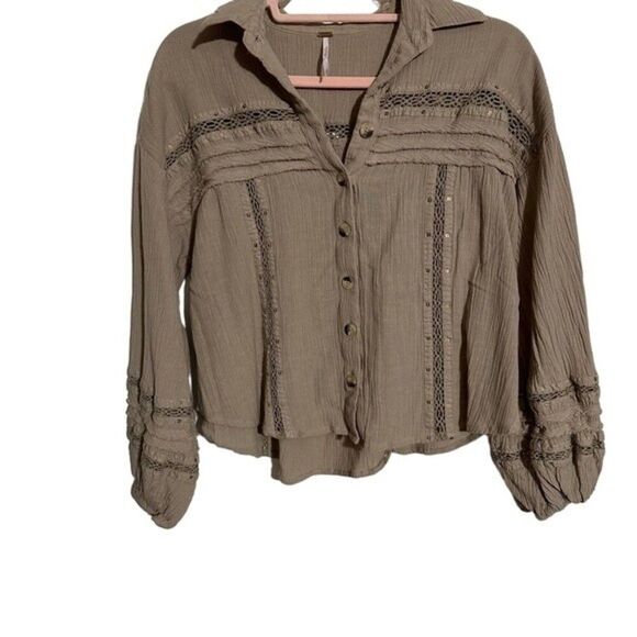 Free People Summer Stars Button Down Shirt Sz XS - Picture 8 of 15